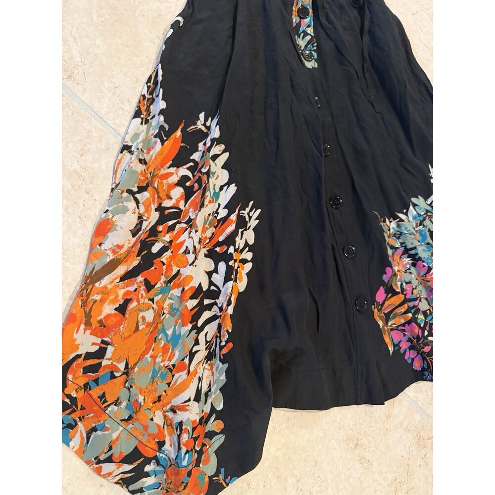 Tracy Reese Floral Silk Skirt XS Black Pre-Fall 2017 Runway Print Boho - Picture 3 of 8